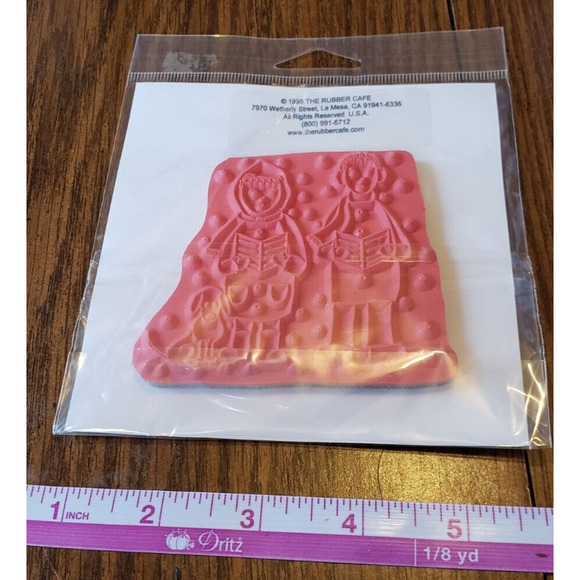 Rubber Cafe Christmas Cheer Carolers J1086 Christmas Rubber Stamp - Picture 4 of 5